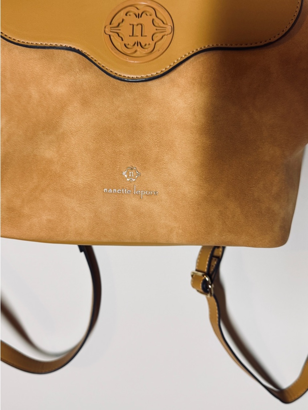 Nanette Lepore Cognac color Mini Vegan leather backpack purse - Picture 3 of 11